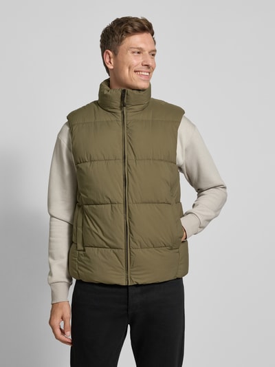 Tom Tailor Denim Regular Fit Outdoorwesten mit Stehkragen Oliv 4