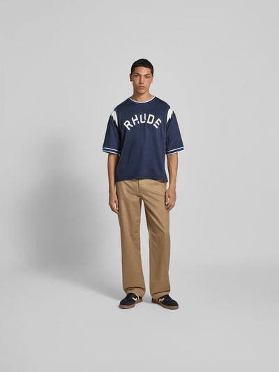RHUDE Relaxed Fit T-Shirt mit Logo-Print Marine 1