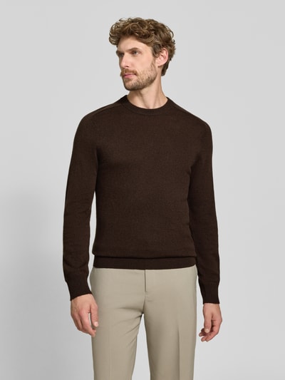 FTC Cashmere Regular Fit Strickpullover aus reinem Kaschmir Dunkelbraun 4