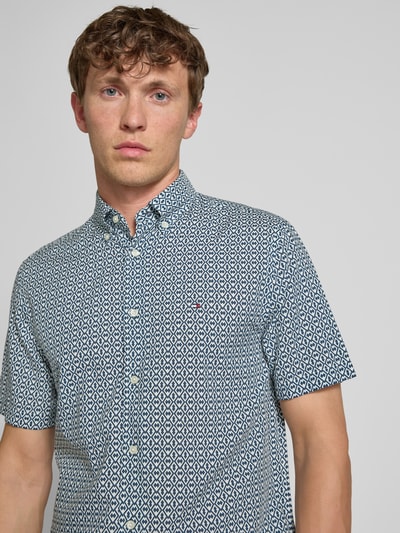 Tommy Hilfiger Regular fit vrijetijdsoverhemd met all-over motief Blauw - 3