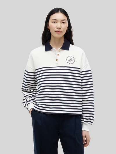 Tommy Hilfiger Relaxed Fit Sweatshirt aus reiner Baumwolle mit Knöpfen Ecru 4