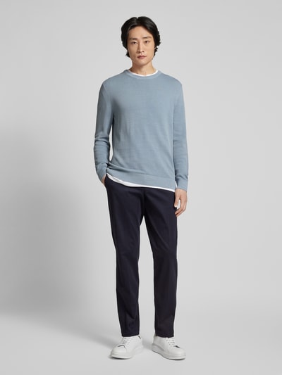 Hiltl Slim Fit Chino mit Bügelfalten Modell 'PEAKER' Marine 1