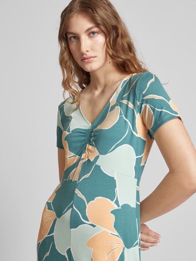 Tom Tailor Knielanges Kleid mit Allover-Muster Apricot 3