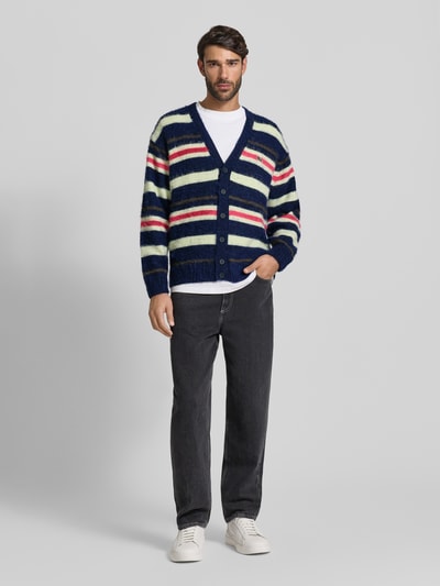 Lacoste Relaxed Fit Strickjacke mit Woll-Anteil Dunkelblau 1