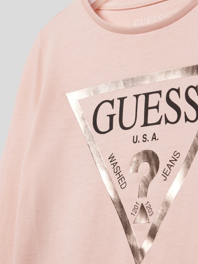 Guess Longsleeve mit Label-Print Hellrosa 2