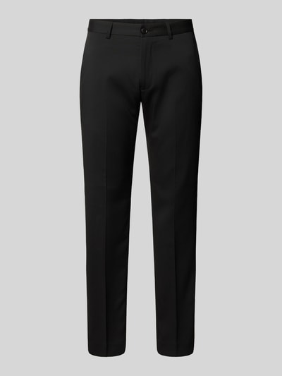 Produktfoto, schwarze Regular Fit Anzughose mit Viskose-Anteil von s.Oliver BLACK LABEL für Herren, glatte Struktur, dezente Weboptik