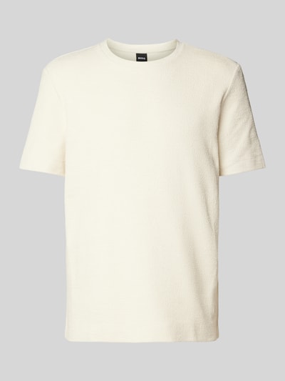 BOSS T-Shirt mit Label-Stitching Modell 'Taut' Offwhite 2