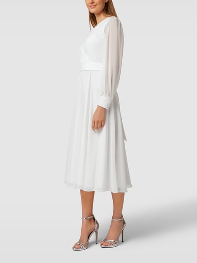 V.M. Cocktailjurk met strikceintuur Offwhite - 4