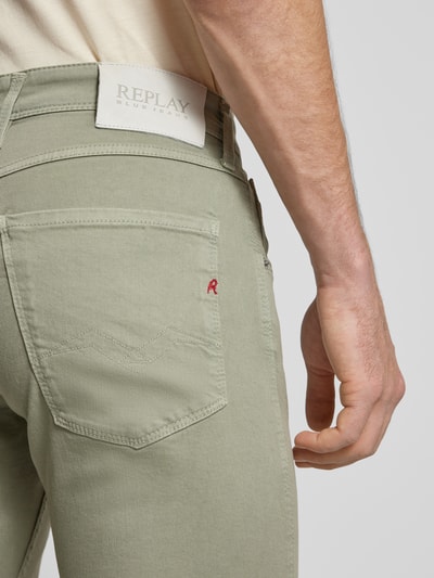 Replay Slim fit jeans in 5-pocketmodel, model 'ANBASS' Rietgroen - 3