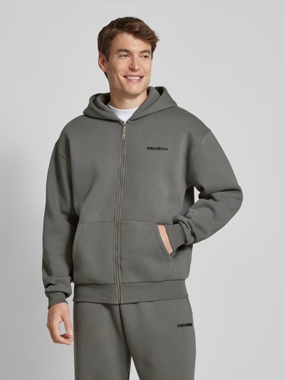 REVIEW Essentials Zip Hoodie Dunkelgrau 4