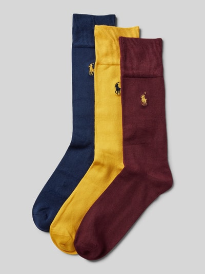 Polo Ralph Lauren Underwear Sokken met logostitching in een set van 3 paar Bordeaux - 1