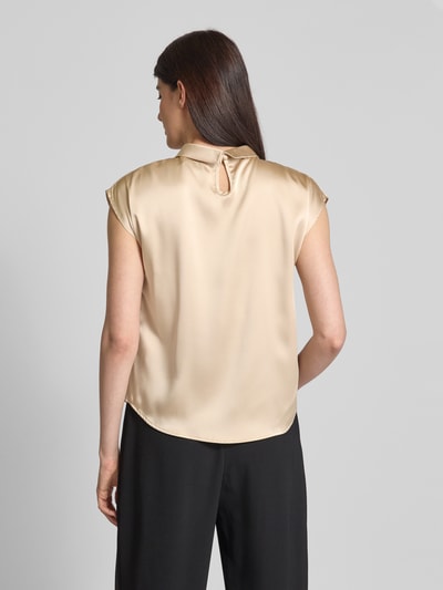 Neo Noir Blusenshirt aus Satin mit Knotendetail Modell 'Fleur Drapy' Sand 5