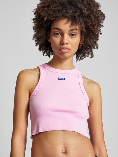 Hugo Blue Crop Top in Ripp-Optik Pink 3