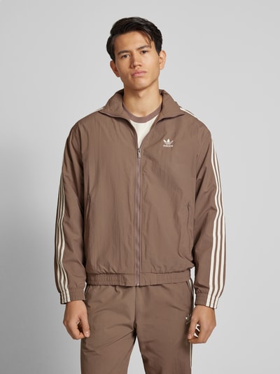 adidas Originals Trainingsjacke mit Label-Stitching Dunkelbraun 4