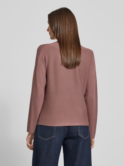 comma Strickpullover aus Viskose-Mix mit Stehkragen Mauve 5