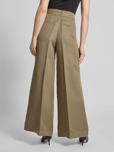 Ivy Oak Spodnie materiałowe z szeroką nogawką w kant model ‘PIERA ANN’ Khaki 5