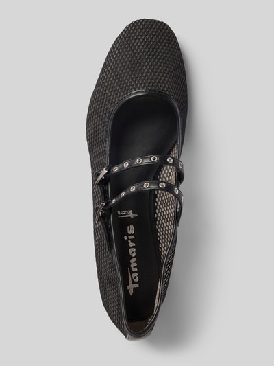Tamaris Ballerinas in Mesh-Optik mit Dornschließe Black 3