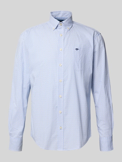 Fynch-Hatton Regular fit vrijetijdsoverhemd met logostitching, model 'Poplin' Lichtblauw - 2