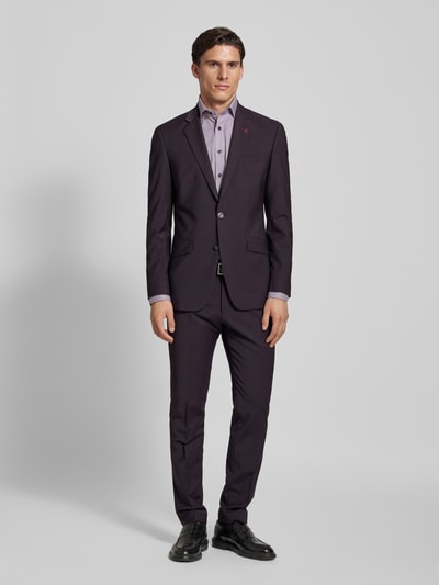 Roy Robson Slim Fit Anzug aus Schurwoll-Mix mit Pin am Revers Lila 1