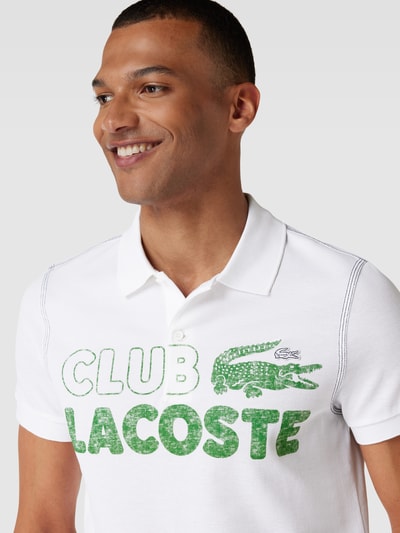 Lacoste Poloshirt mit Label-Print Weiss 3