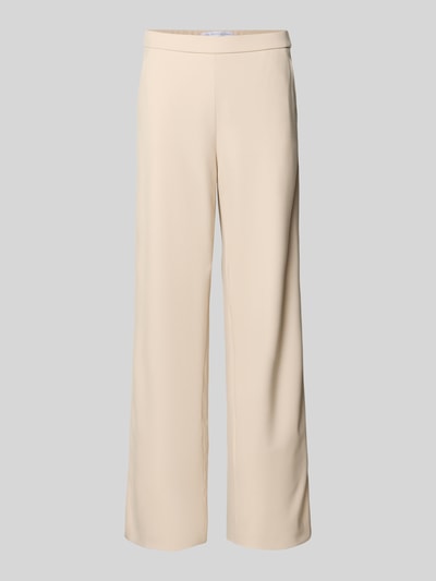 Produktfoto, Wide Leg Stoffhose mit elastischem Bund Modell 'PALINA' van Raffaello Rossi, beige crêpe, Franse steekzakken, recht en lang model.
