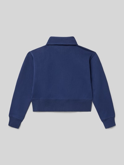 Productfoto, Regular Fit Sweatshirt uit katoenmix van Polo Ralph Lauren Teens, look: effen, logodetail, polokraag, lange mouw, geribde rompzoom, materaalverwerking: sweat, kleur blauw