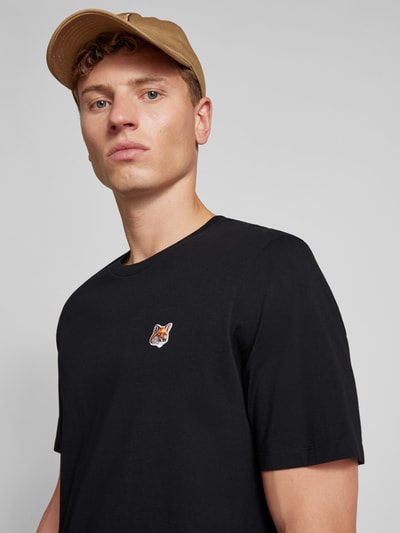 MAISON KITSUNE T-Shirt mit Label-Stitching Black 3