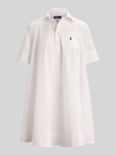Polo Ralph Lauren Ausgestelltes Kleid aus reiner Baumwolle mit Logo-Stitching Weiss 2