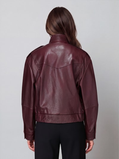 BOSS Orange Leren jack met opstaande kraag model 'C_Sabea1' Bordeaux - 5