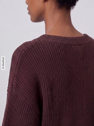 Jake*s Casual Regular Fit Pullover mit Tunnelzug Dunkelbraun 3