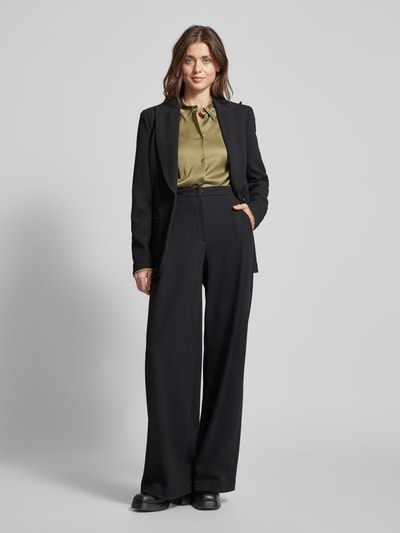 Emporio Armani Wide Leg Anzughose mit Strukturmuster Black 1