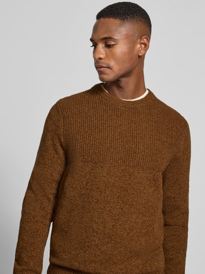 Brax Gebreide pullover met ribboorden, model 'Rick' Camel - 3