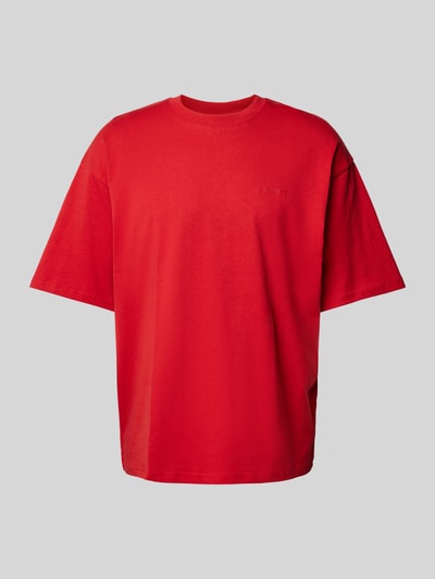 REVIEW Oversized T-shirt met geribde ronde hals Rood - 2