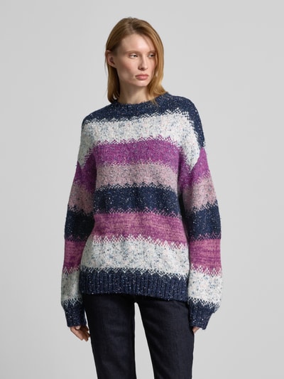 QS Strickpullover mit überschnittenen Schultern Dunkelblau 4