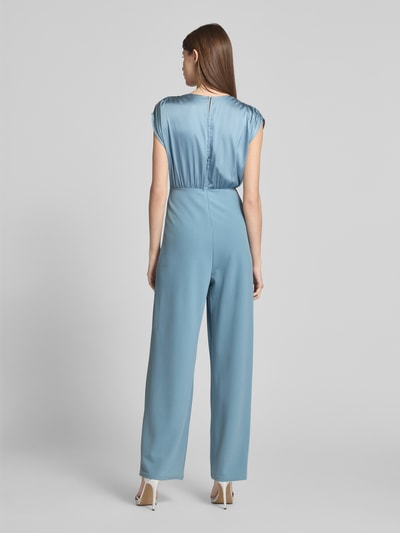 Zero Jumpsuit met V-hals en plooien Bleu - 5