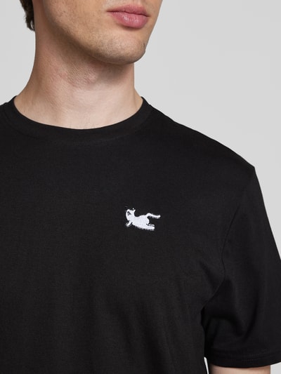 Dedicated T-Shirt mit Stitching und Rundhalsausschnitt Black 3