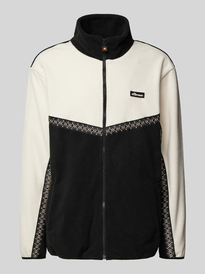 Ellesse Fleecejack met labelpatch, model 'ATLIN' Zwart - 2