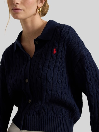 Polo Ralph Lauren Regular Fit Strickjacke aus reiner Baumwolle Marine 3
