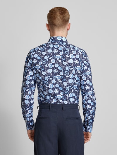 OLYMP Level Five Body fit zakelijk overhemd met bloemenprint, model 'Taviano' Marineblauw - 5