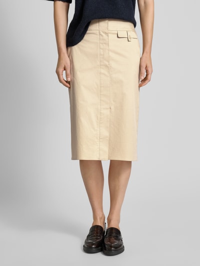 BOSS Knielange rok met elastische band, model 'Vansa' Beige - 4