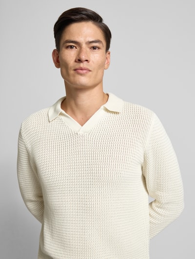 MCNEAL Strickpullover mit gerippten Abschlüssen Ecru 3
