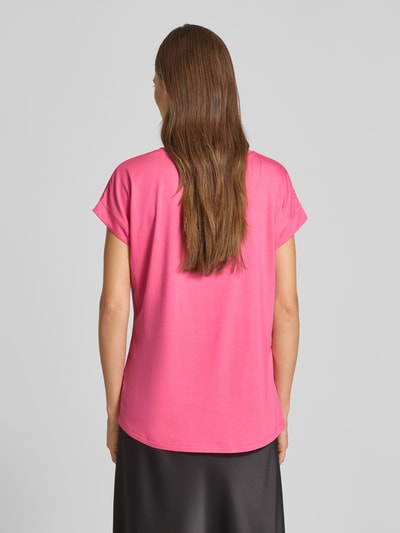 Christian Berg Woman T-Shirt mit geripptem Rundhalsausschnitt Pink 5