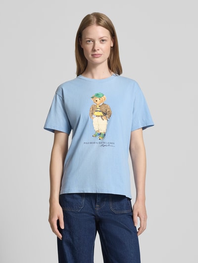 Polo Ralph Lauren T-shirt met label- en motiefprint Lichtblauw - 4