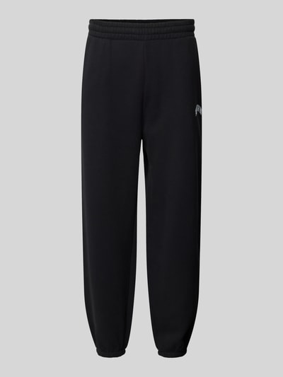 REVIEW Sweatpants mit Label-Print Black 1