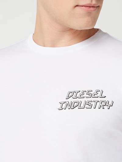 Diesel Shirt met lange mouwen en logoprints, model 'Diego' Wit - 3