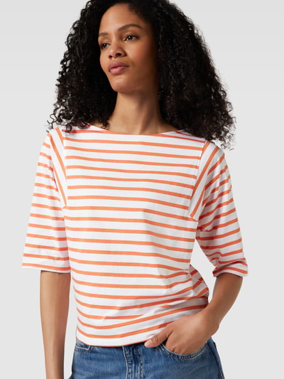 Lanius T-Shirt mit U-Boot-Ausschnitt Apricot 3