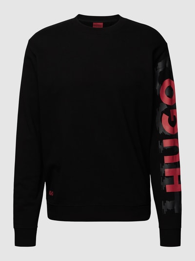 HUGO Sweatshirt mit Label-Print Modell 'Deronese' Black 2