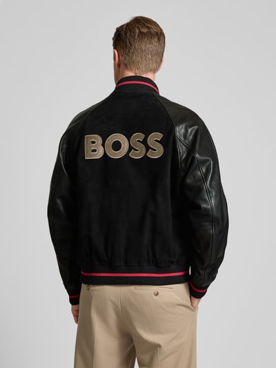 BOSS Lederjacke mit Reißverschluss Modell 'Menit' Black 5