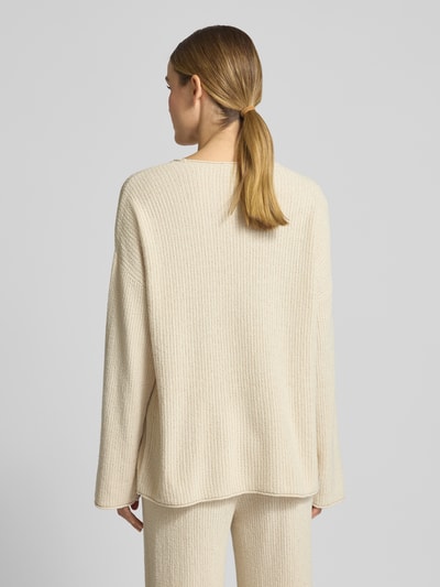JAKE*S STUDIO WOMAN Oversized gebreide pullover met structuurmotief Beige - 5