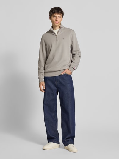 Champion Sweatshirt mit Stehkragen und Reißverschluss Beige 1